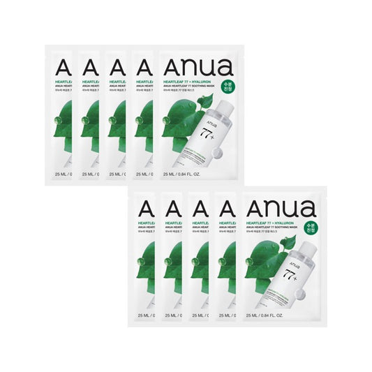 Anua HEARTLEAF 77 SOOTHING SHEET MASK 25ml X 10ea