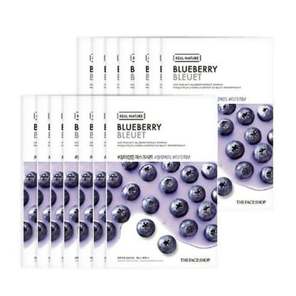 THE FACE SHOP REAL NATURE Face Mask Blueberry (20g X 10ea)