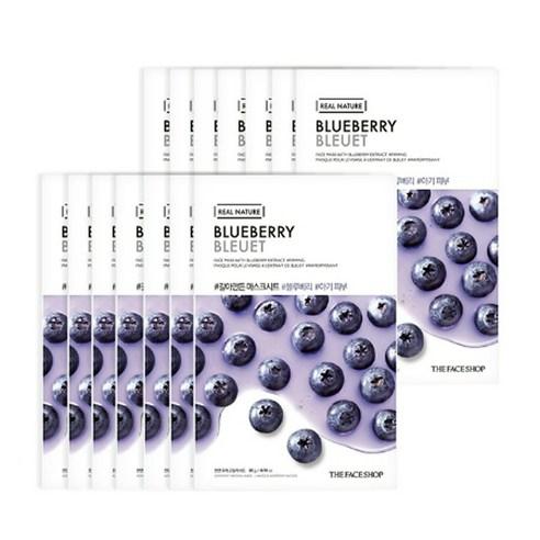 THE FACE SHOP REAL NATURE Face Mask Blueberry (20g X 10ea)