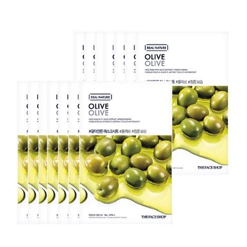THE FACE SHOP REAL NATURE Face Mask Olive (20g X 10ea)