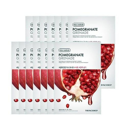 THE FACE SHOP REAL NATURE Face Mask Pomegranate (20g X 10ea)