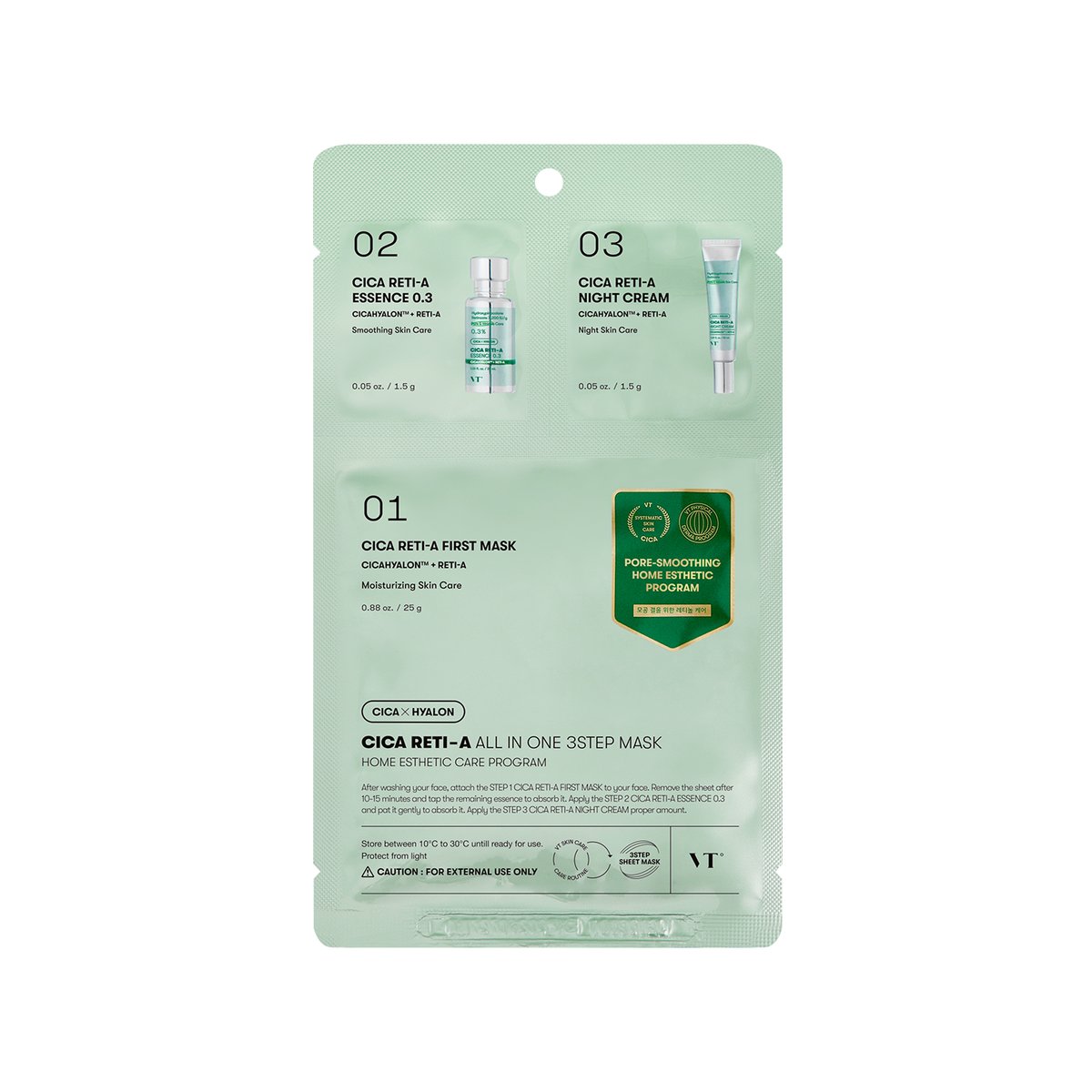 VT Cica Reti-A All In One 3 Step Mask 25g+1.5g+1.5g X 5ea — product image 2